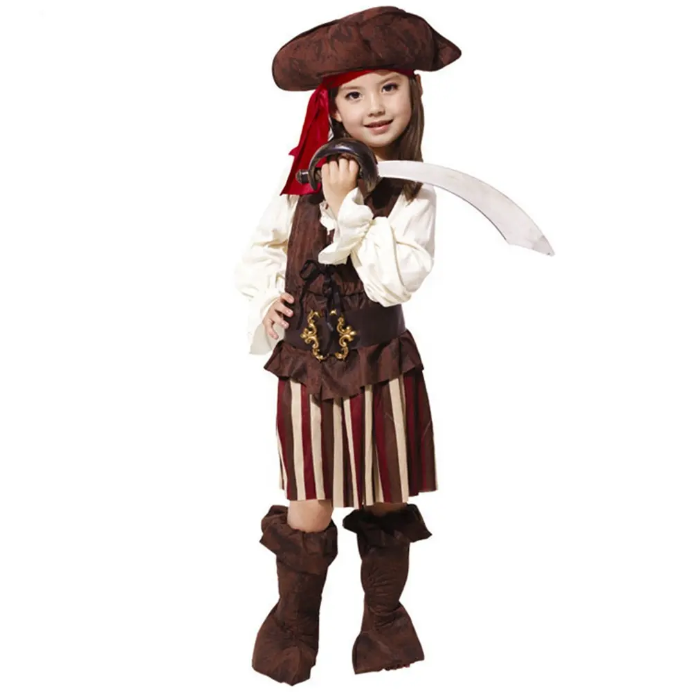 Costumi da pirata Cosplay di Halloween con cappello Costume da festa di carnevale per bambini gioco di ruolo Dress Up for Boys Girls