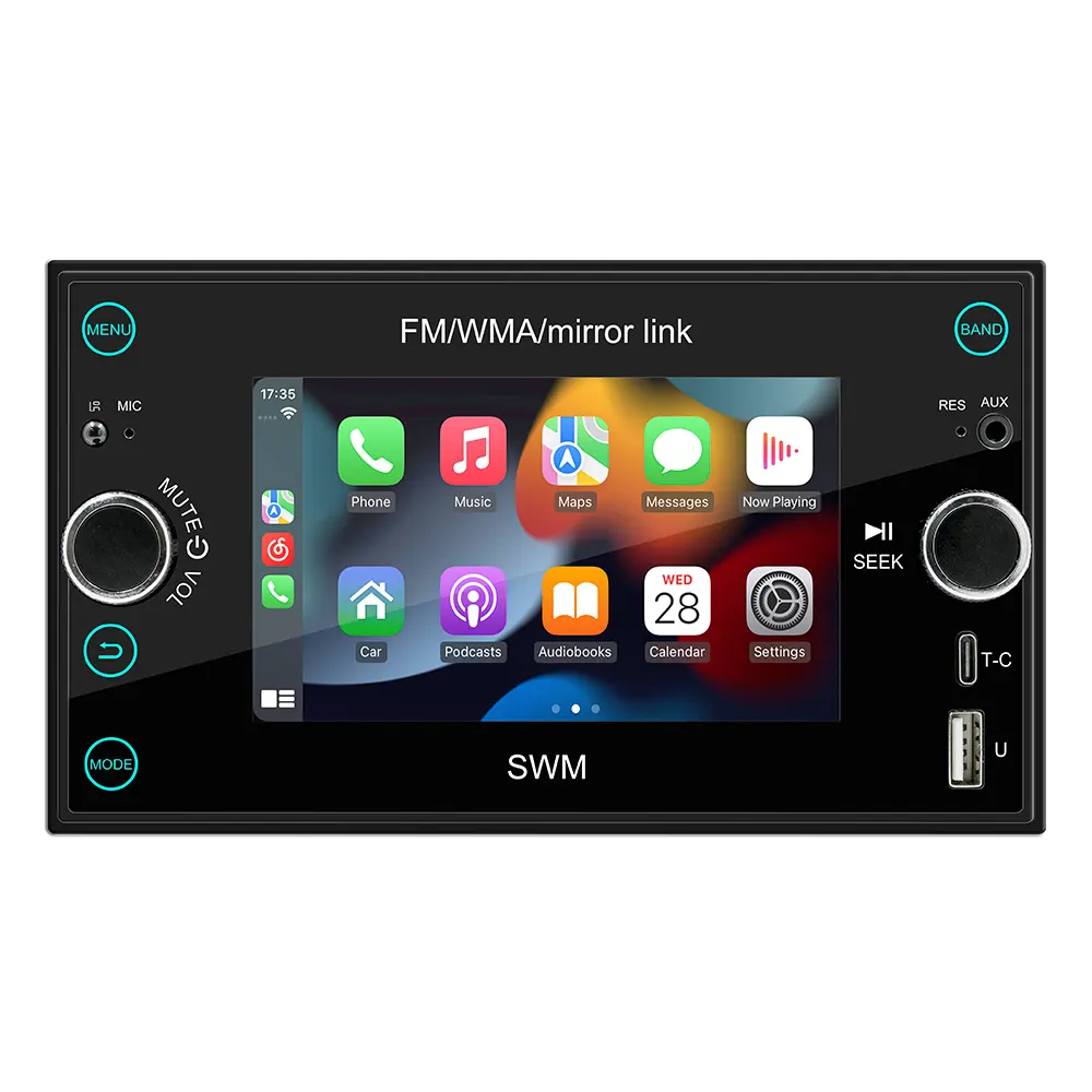 Bestree 4,7 Zoll Touchscreen Autoradio Android Double 2 Din Autoradio Android bin FM RDS mit WLAN GPS Wireless Carplay 2 Din