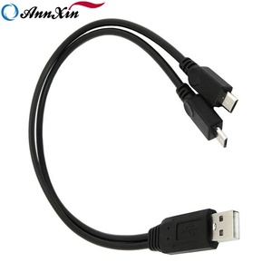 高品质 USB 2.0 Type A 男对男双微型 USB Y 拆分器充电数据线 - Product Image 3