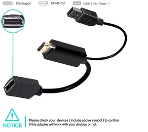 USB2.0電源ケーブル付きの新しいHDMI-Displayportアダプター4K30HzHDアダプターディスプレイケーブル付きHDMI-DPゲームコンピューター - Product Image 5