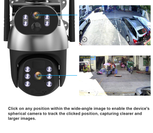 I + Cam APP屋外スマートAI IPカメラデュアルレンズフルカラーCMOS 30メートルナイトビジョンWifi接続メモリカードデータストレージ - Product Image 4