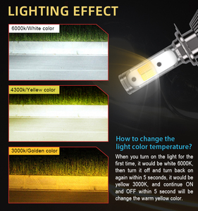 A8プラス3色H11 H4 ledライト高低ビームスモールミニH4 H7 ledヘッドライト電球 - Product Image 6