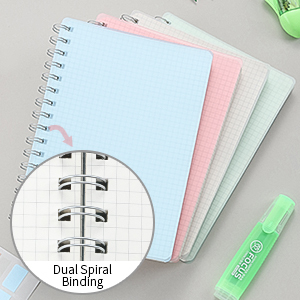 A5 A4 Impresión en relieve Cubierta de PVC Cuaderno Espiral Alambre doble Ruled Bloc de notas Banda elástica cuaderno - Product Image 4