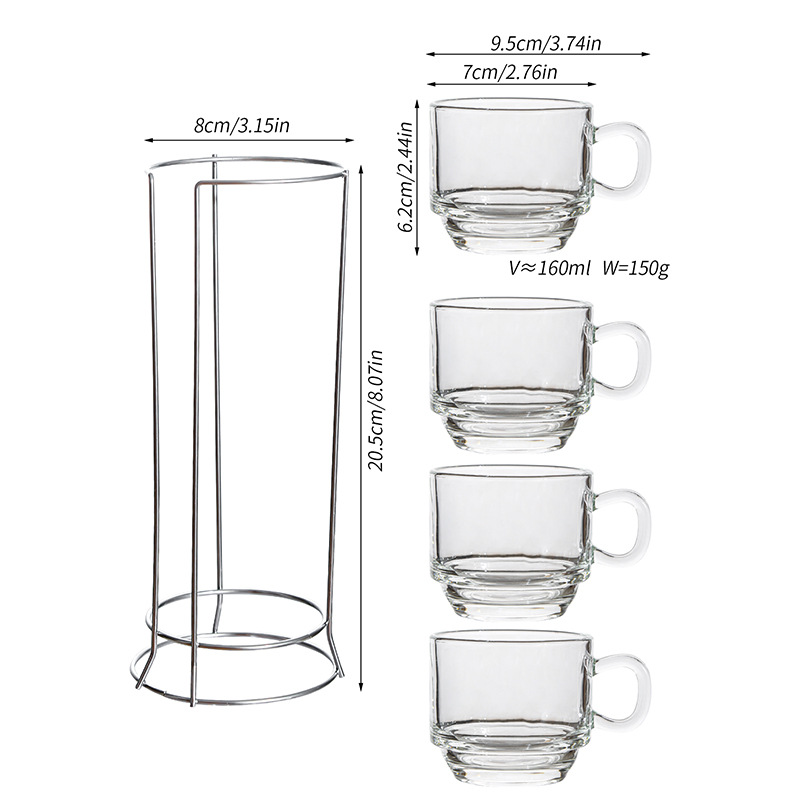 Smooth surface - Stackable cups - 4 cups