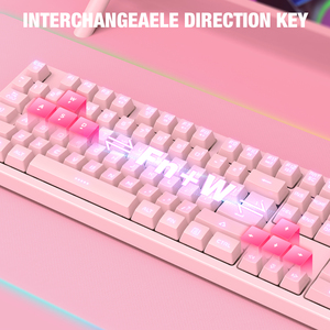 Onikuma-teclado y ratón para videojuegos G25 + Cw905, conjunto de teclado y ratón para ordenador con cable y retroiluminación LED, color rosa, 104 teclas - Product Image 5