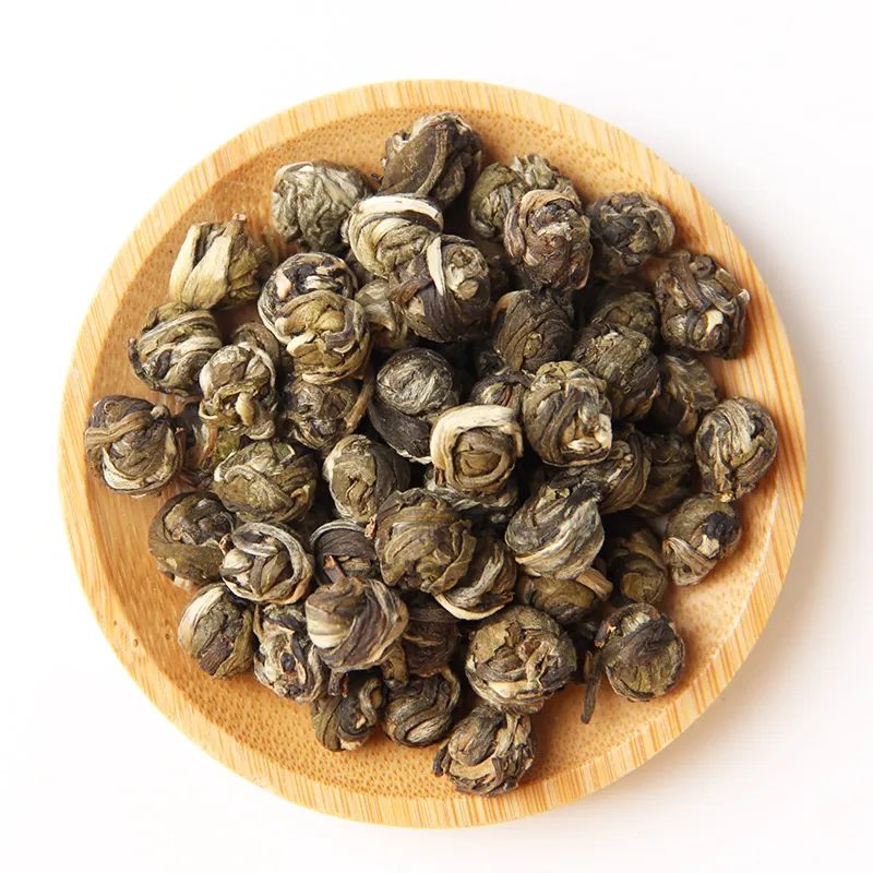 Chá de pérola de jasmim natural puro dragão chá verde de jasmim seco bola de chá misturado sabor para venda