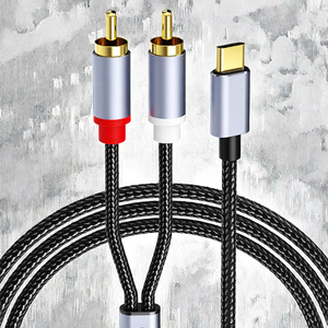 Cable de audio USB C a RCA Cable adaptador divisor de audio RCA dual para altavoz de teléfono de computadora - Product Image 3