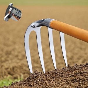全钢四齿铁耙加厚土翻钉耙蔬菜种植土地开垦除草-农具 - Product Image 1