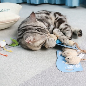 Juguetes interactivos para gatos pequeños, ratón de peluche de imitación, para interior - Product Image 6
