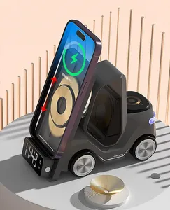 フォークリフト形状設計5In1ワイヤレス充電ステーション電話用デスクトップトラック車型ユニバーサル3In1LEDワイヤレス充電器 - Product Image 2