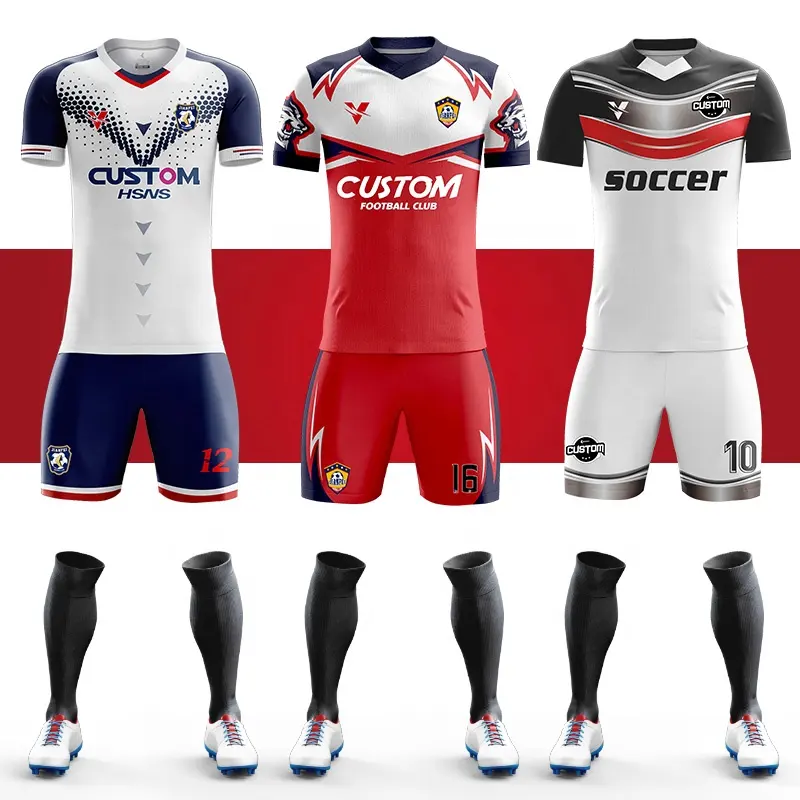 Hot Sale Custom Sublimation Survetement Fußball-Kit Weg Fußball Trikot Fußball Uniform Shirt Quick Dry Soccer Wear