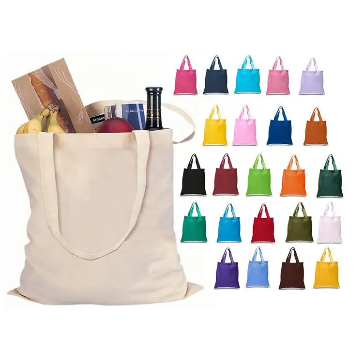 Wholesale Eco Friendly Plain Blank Custom Printing Shopping Cotton Canvas Tote Bag Fabric Bag