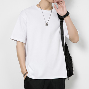 厚手コットン半袖Tシャツユニセックス無地ルース小さなショルダーコットンTシャツメンズ印刷ロゴ - Product Image 6