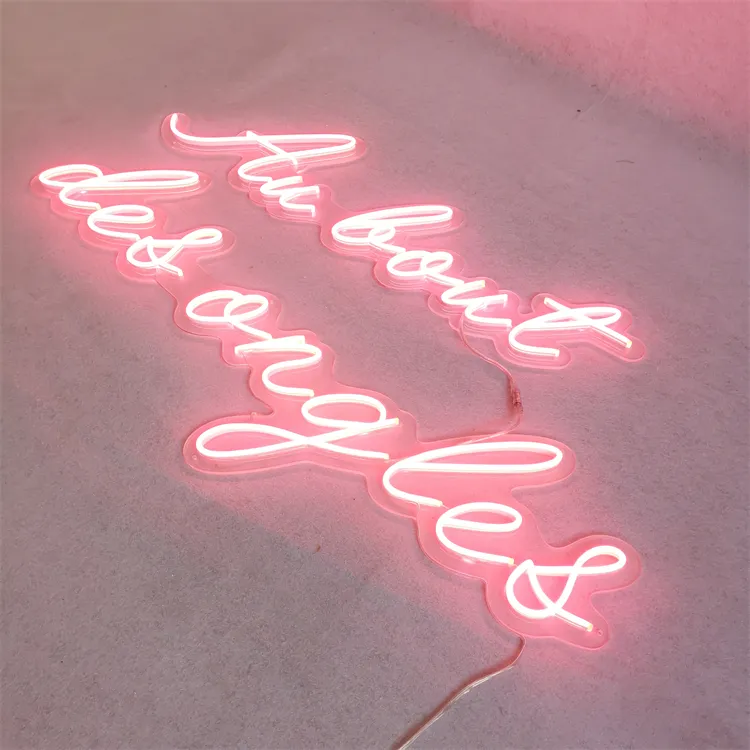 Insegne personalizzate al neon led personalizzate per interni flex segno al neon lettere rosa insegne al neon decorazione da parete