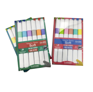 Set di pennarelli evidenziatori estetici Logo personalizzato punta scalpello a base d'acqua penna evidenziatore ad asciugatura rapida - Product Image 6