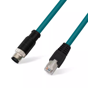 KEYENCEと互換性のあるRJ45産業用ネットワークケーブルイーサネットケーブルにコード化されたProfinet通信ケーブルM12オス8ピンD - Product Image 4