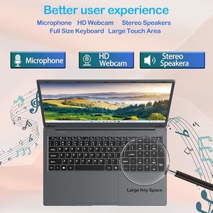 Portátil de 15,6 pulgadas 8GB DDR4 RAM 512GB SSD Intel Celeron N5095 (hasta 2,9 GHz) Computadora con Win 10 1920X1080 Pantalla Tipo-C WiFi - Product Image 6