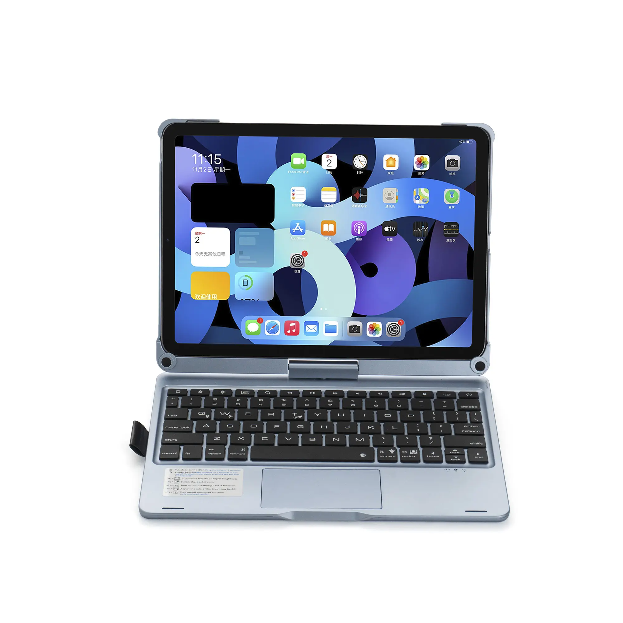 Casing Keyboard Tablet Tablet Bahan ABS Yang Dapat Diputar 360 Derajat untuk iPad 10.9 dan 11 Inci