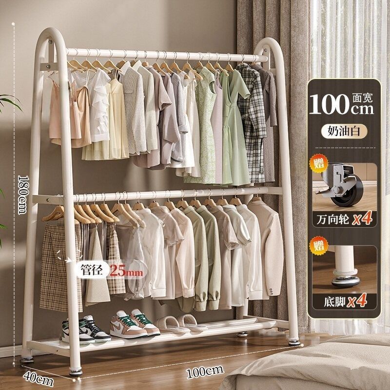 Flower on the bar - Clothes hanger - 100cm milky white 25 round