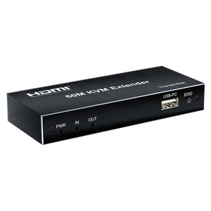 60m 1080p HDMI KVM扩展器，带音频输出红外遥控器，EDID支持5e类6电缆上的USB扩展