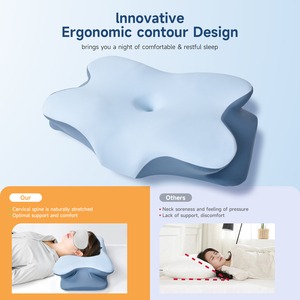 Odm OEM almohada Bộ nhớ cổ tử cung bọt cổ gối bướm hình dạng cho vai đau chỉnh hình cổ tử cung ngủ gối - Product Image 2