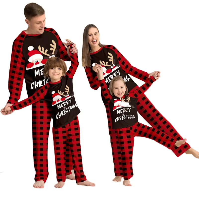 PASUXI nouvel Alphabet vêtements de nuit vacances pour enfants à manches longues imprimé maison porter noël famille pyjamas ensemble