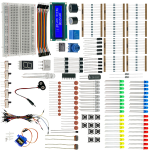 Kit di elettronica divertente con 1602 modulo LCD breadboard resistenza LED