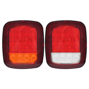 16 Led משאית נגרר אוניברסלי סיבוב בלם אחורי עצירה אורות צד זנב Led אדום סמן מנורת אור לג'יפ <span class=keywords><strong>YJ</strong></span> JK CJ משאית נגרר