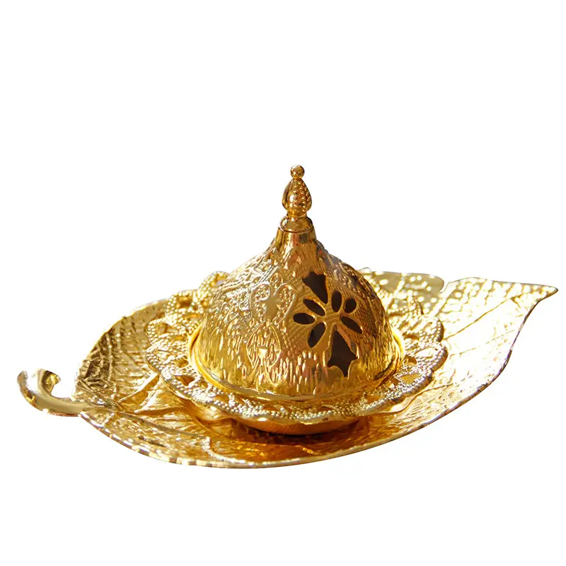 Yüksek kaliteli arap Metal ev dekorasyon din aromaterapi soba taşınabilir altın küçük tütsü brülör
