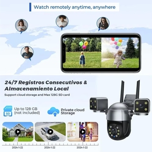 Hopeway กล้องวงจรปิด6MP กลางแจ้งไร้สาย PTZ IP, กล้องวงจรปิดรักษาความปลอดภัยภายในบ้าน3หน้าจอมีตัวเลือกการจัดเก็บข้อมูลแบบ NVR สำหรับใช้ภายในอาคาร - Product Image 4