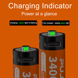 PUJIMAX批发1.5V USB C可充电锂离子AA电池，带充电器和USB电缆C型锂离子电池组 - Product Image 3