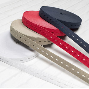 <strong>Custom</strong> <strong>Color</strong> Polyester Button Hole <strong>Elastic</strong> Knitted Band Adjustable Button Hole <strong>Elastic</strong> Webbing - Product Image 1