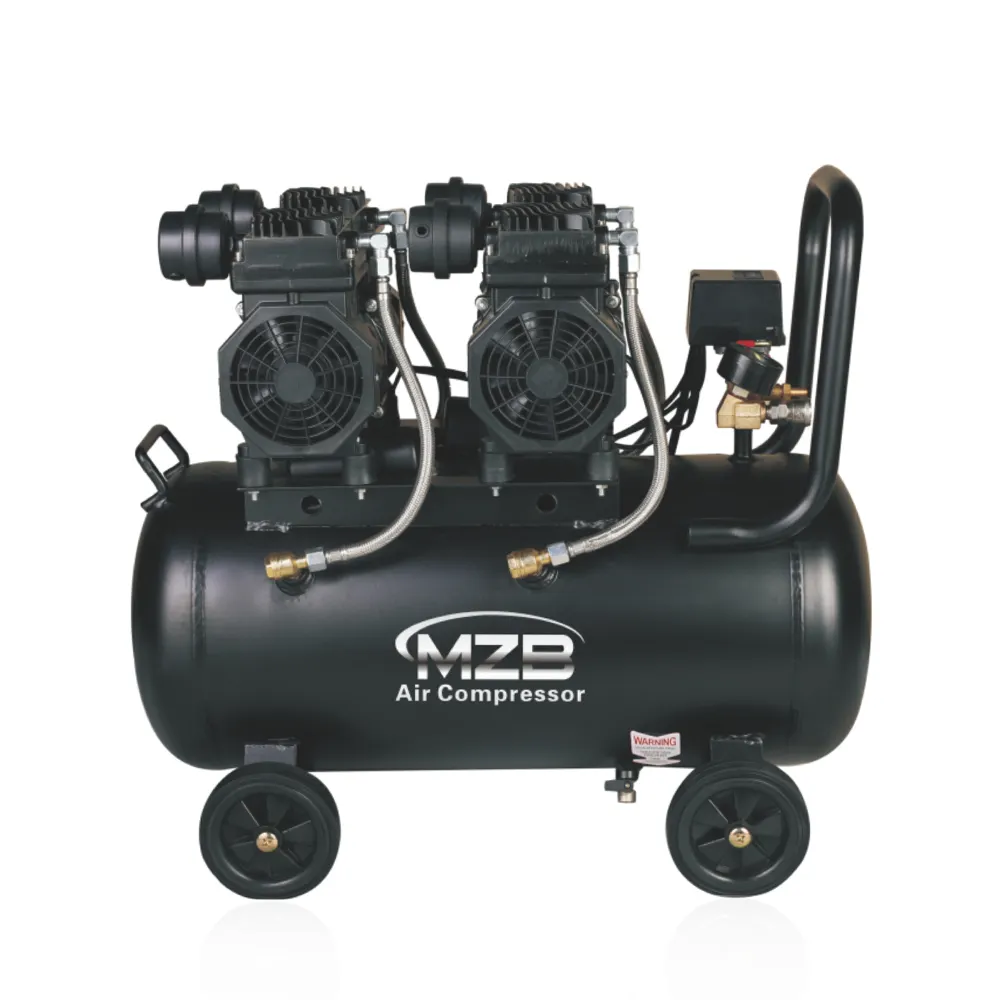 MZB china outstanding oil free air compressor 50 liter low noise oil free silent air compressor 50l 2880 rpm 2.4kw 3.2hp