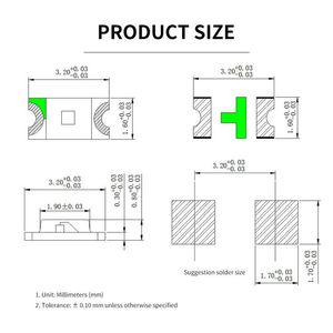 高輝度1206 SMD LEDマイクロチップ0.06Wピンクパープルマトリックスパネル用ピクセルカーライトPCBボード - Product Image 5