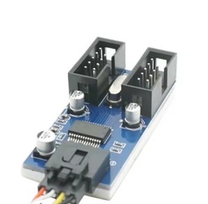 9-poliger USB-Header-Stecker 1 bis 2 Buchse Verlängerung kabel 9 P USB 2.0-Port-Multiplikator-Hub - Product Image 2