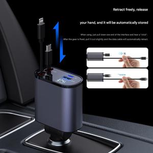 L to L Universal 120W Car <strong>Charger</strong> Super Fast Charging Universal Retractable <strong>One</strong>-to-three Car Charging C to C - Product Image 5