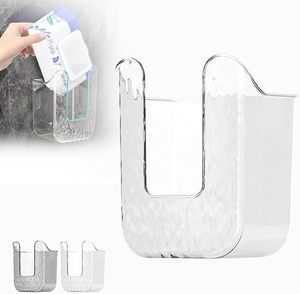 2024壁挂式塑料纸巾分配器新型浴室湿巾储物盒可再填充容器