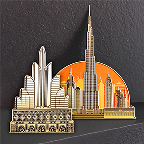 Разноцветные сувениры Upinstar Abu Dhabi Saudi Arabia Muslim Makkah Tower, рекламный Национальный день, подарок, металлические магниты на холодильник - Product Image 2