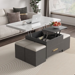 Mesa de centro plegable de madera extensible cuadrada multifuncional moderna para el hogar muebles de sala de estar con Material de piedra - Product Image 5