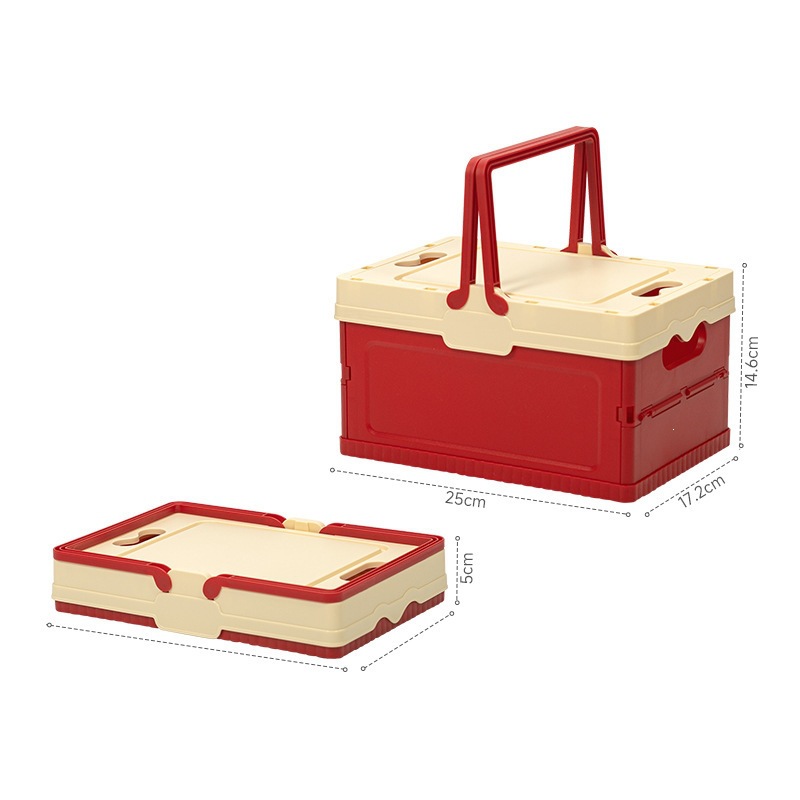 Small size with lid - Milk foam red