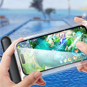 Evrensel açık şeffaf telefon su geçirmez çanta iphone 16 için pro max boyun asılı telefon su geçirmez kapak yüzme için