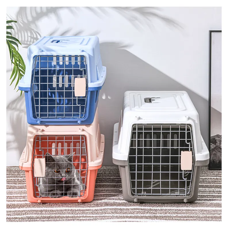 Portable Breathable Pet Travel Box Large Space Ventilated On All Sides Pet Plastic Cage Removable Airline Approved Pet Air Box