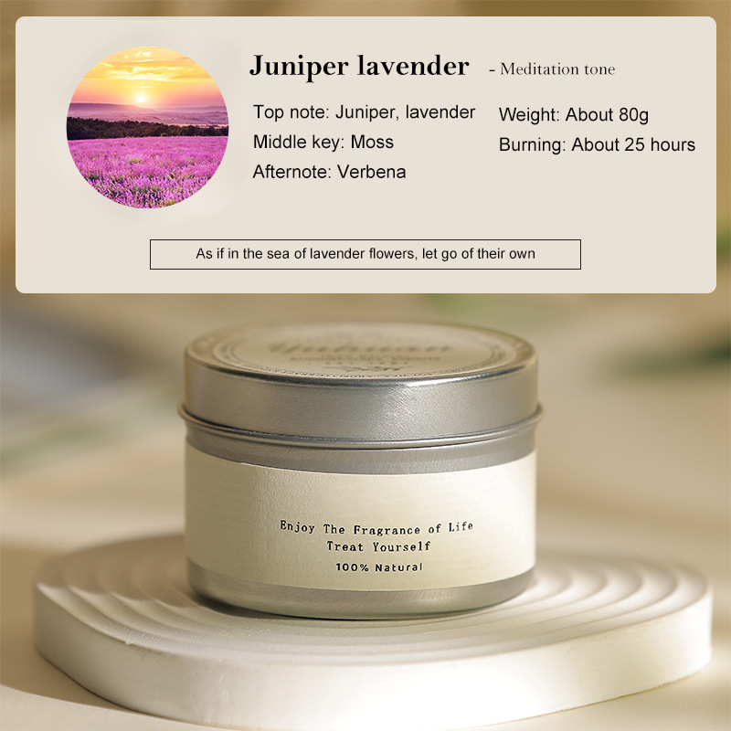 Diffuseur Boîte Fer Argent/Lavande-Cire 80g