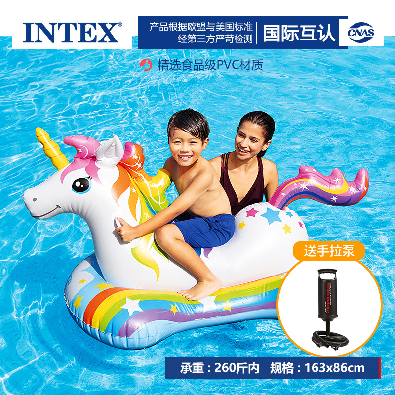 Pequeño unicornio de montar - regalo con bomba de inflado manual.