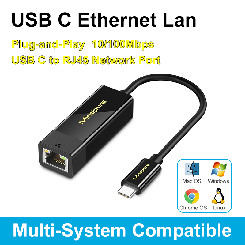 Adaptateur Ethernet noir-USB-C