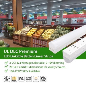 0-10調光100-277VUL DLC 2FT 4FT8FTリニアストリップライトスリムデザインスクールオフィス照明LEDバテン - Product Image 2