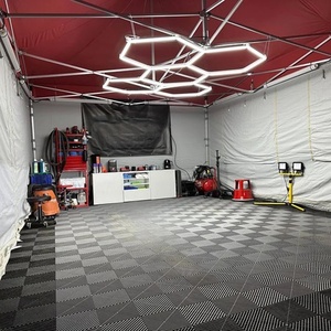6500K a nido d'ape Garage Led luce esagonale griglia luce del soffitto luce Led officina per dettagli Garage casa su misura gratuitamente - Product Image 5