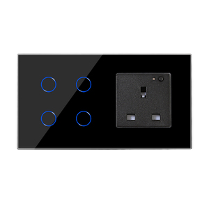 Bingoelec Wifi Tuya קל התקנה 4 כנופיה אחת דרך חכם מגע אור קיר מתג 13A שקע