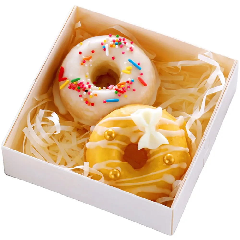 Wholesale Greaseproof Food Direct Contact Square Matted Beige Paper Boat Tray Box with Lid Belly Band for To-go Donut & Egg Tart