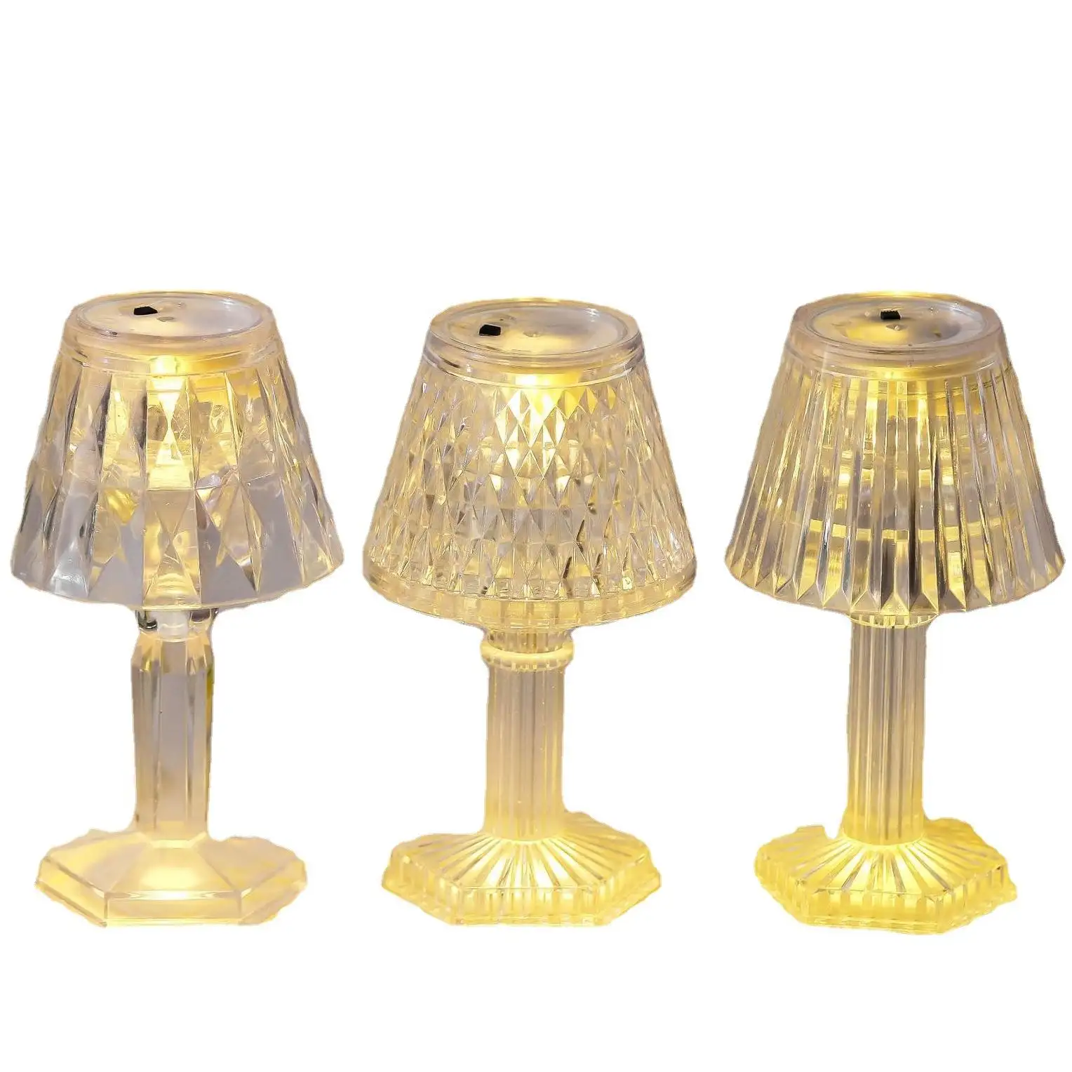 Velas Cilíndricas led de noche de cristal, luz de vela led de agua de tamaño pequeño, decoración del hogar